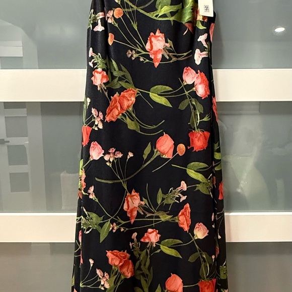 Ted Baker NWT size 4 Cowl Neck Black Floral Slip Midi Maxi Dress sleeveless - Picture 6 of 14
